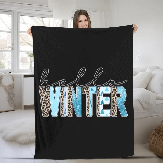 Hello Winter Fleece Blankets