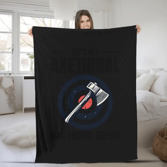 Axetional Axe Throwing Bullseye Aim Throw Repeat Fleece Blankets