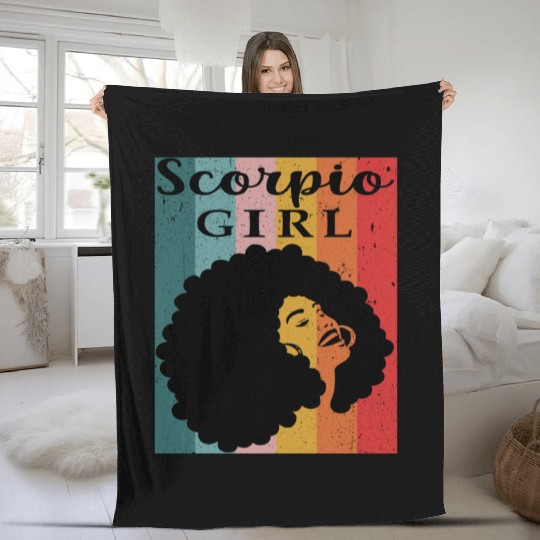 scorpio girl Zodiac Sign Astrology Horoscope Star Fleece Blankets