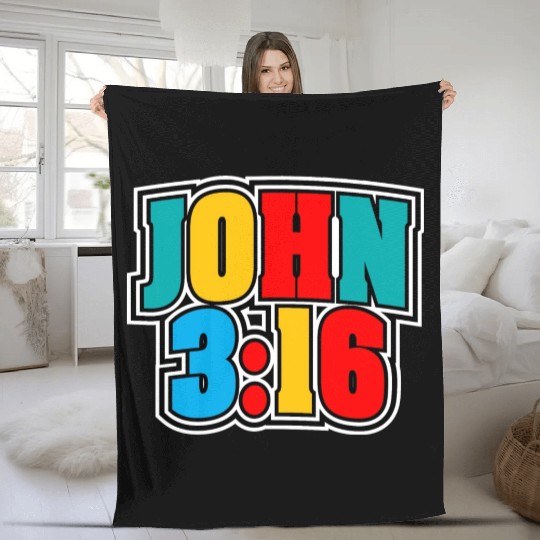 John 3:16 Love Jesus Bible Text Christian Fleece Blankets