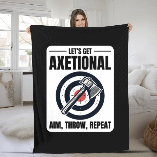Axetional Axe Throwing Bullseye Aim Throw Repeat Fleece Blankets