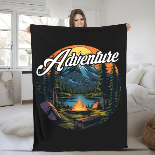 Forest nature trekking adventure Fleece Blankets
