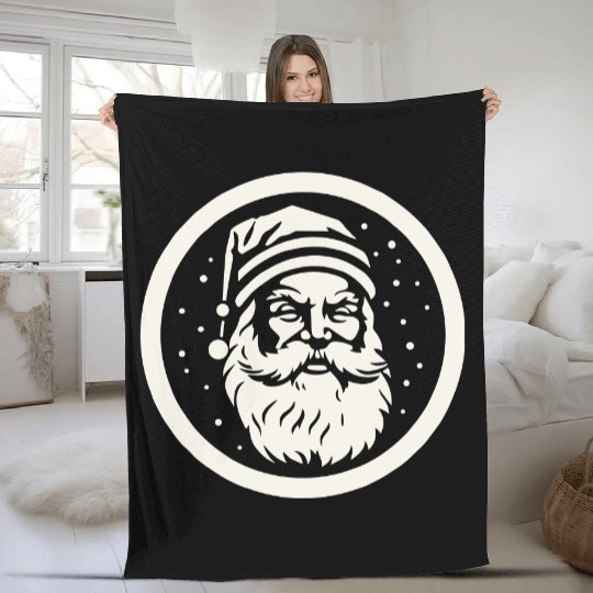 santa claus rounded symbol Fleece Blankets