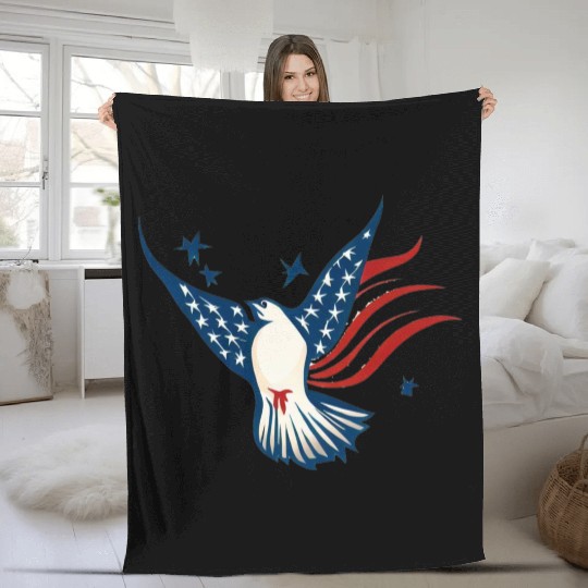 Patriotic Bird Fleece Blankets