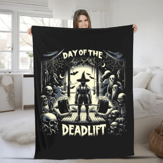 Deadlifter Bodybuilding Workout Horror - Perfect Fleece Blankets
