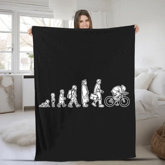Cycling Evolution Fleece Blankets