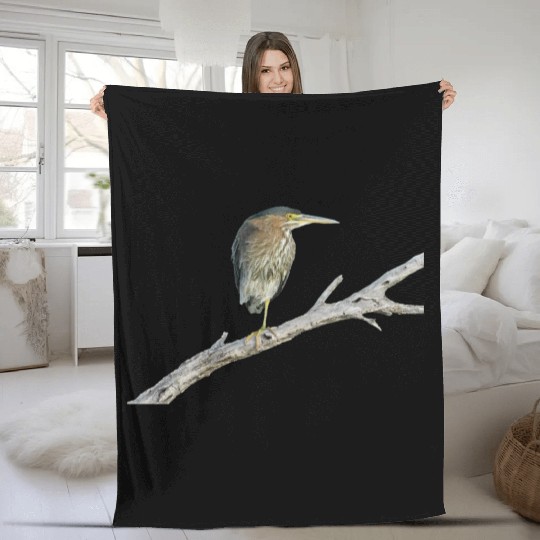 Green Heron Fleece Blankets
