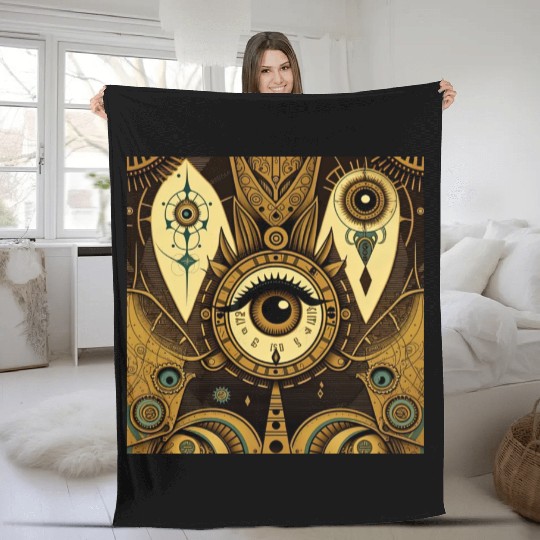 Abstract New Age 1920s Steampunk Design Fleece Blankets