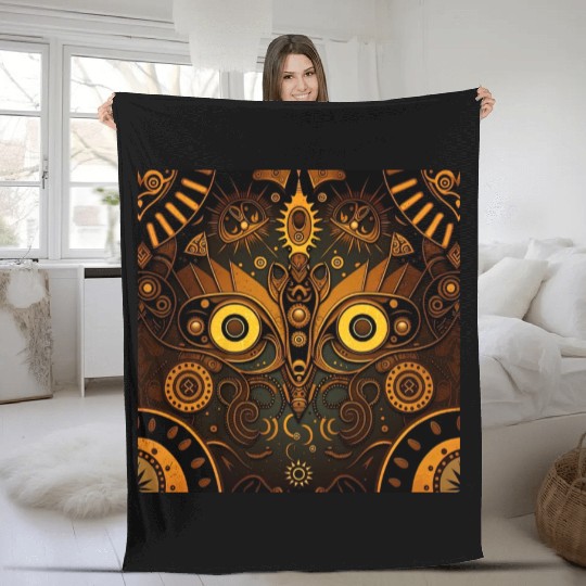 New Age 1920s Abstract Steampunk Design Fleece Blankets