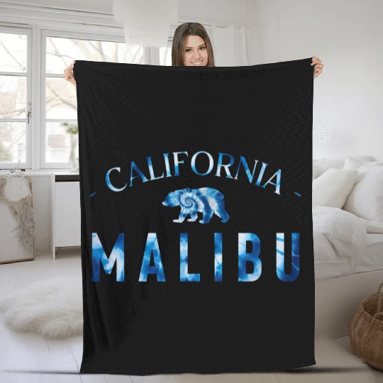 Malibu California Bicycle Club In a Tie Dye Design Fleece Blankets