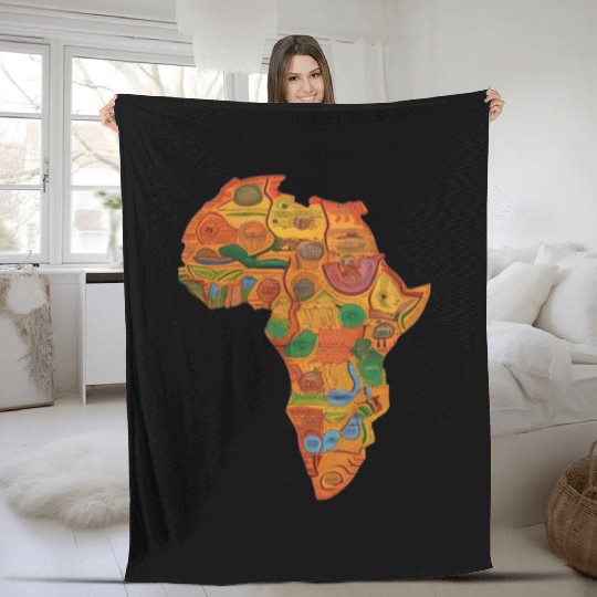 Colourful African Map For Afrocentric Lovers. Fleece Blankets