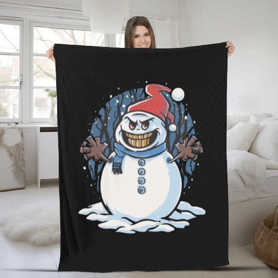 frosty snowman creepy Fleece Blankets