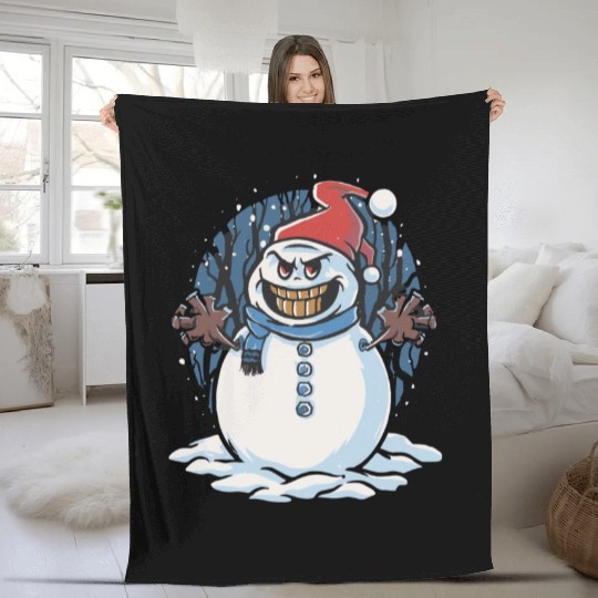 frosty snowman creepy Fleece Blankets