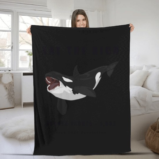 Eat The Rich - Orca Revolution Fleece Blankets