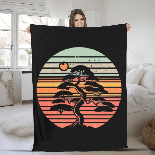Bonsai Tree Fleece Blankets