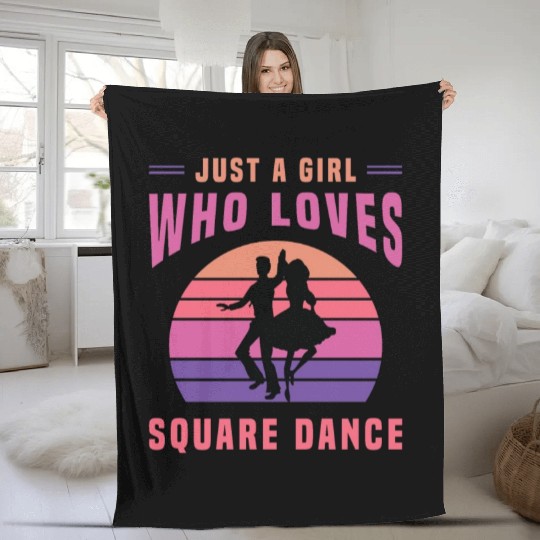 Square Dancing Just A Girl Who Loves Country Music Fleece Blankets