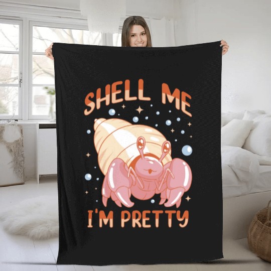 Sea Creature Seafood Shells Hermit Crab Lover Fleece Blankets