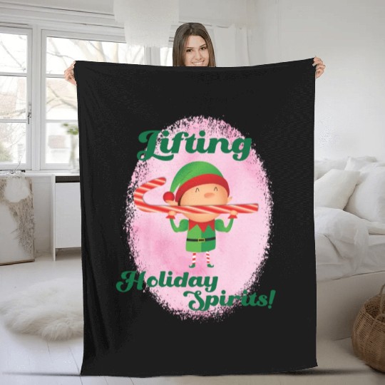 Muscle Elf -Christmas Spirit Workout Fleece Blankets