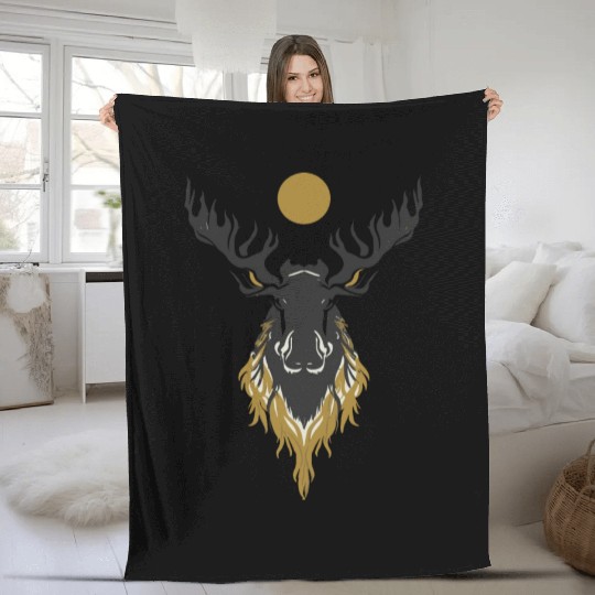 Moose Design Fleece Blankets