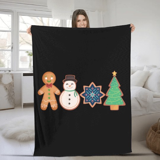 Christmas Gingerbread Cookie Fleece Blankets