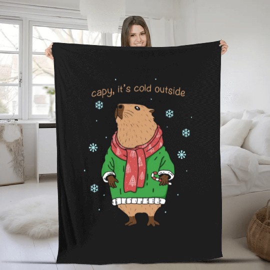Capybara Winter Fleece Blankets