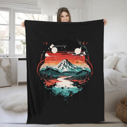 Landscape Ink Fleece Blankets