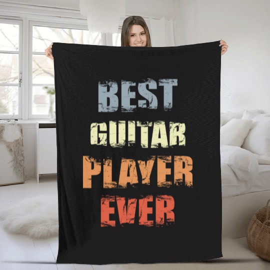 Bast Guitar Player Fleece Blankets