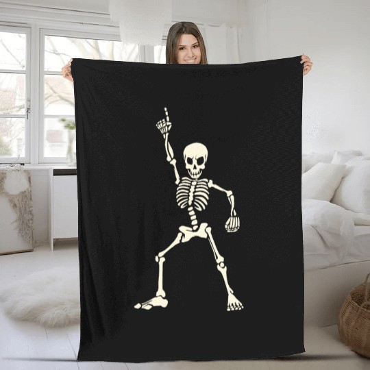 Dancing skeleton Fleece Blankets