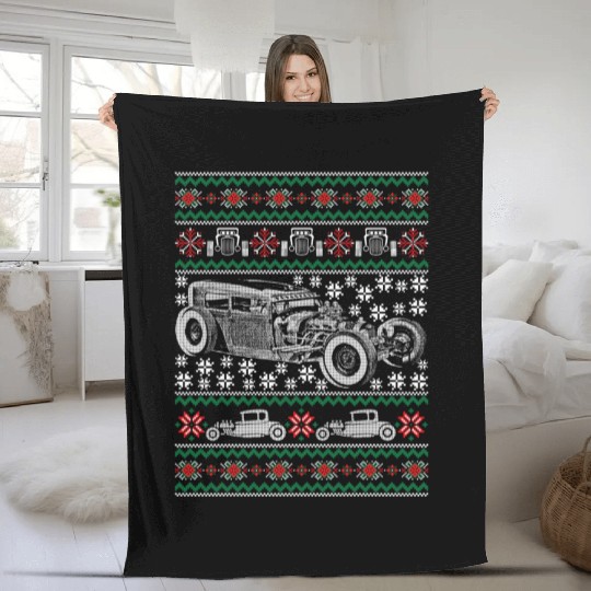 Hot Rod Ugly Muscle Car Fleece Blankets