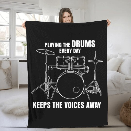 Drummer Drumset Drumsticks Drum Drums Fleece Blankets