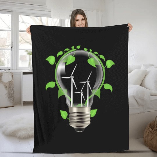 Environment light bulb Fleece Blankets