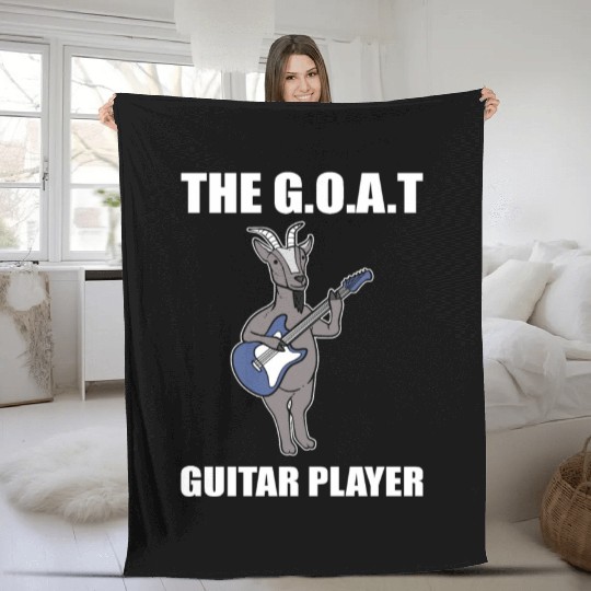 Goat Guitar Player Guitarist Fleece Blankets