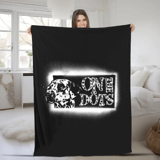 On The Dots Black and White Dalmatian Dog Fleece Blankets