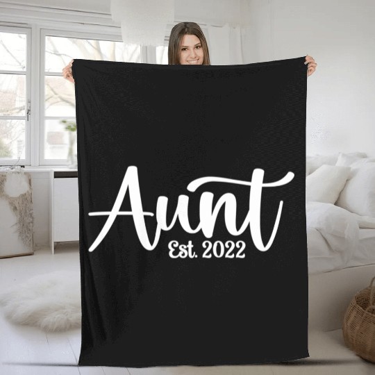 2022 Pregnancy Reveal Quote New Aunt 2022 Fleece Blankets