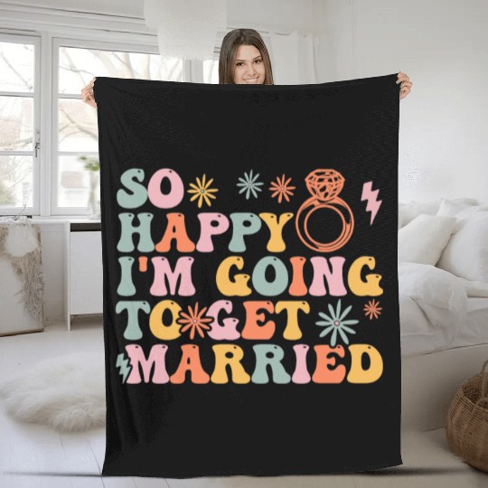 Bride Bridal Party Engagement Fleece Blankets