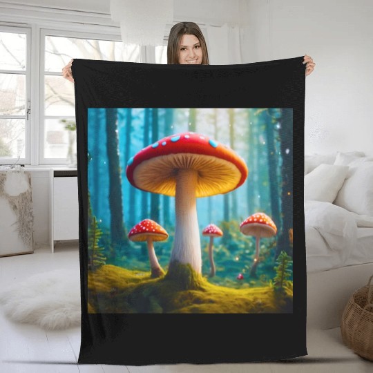 Mellow Mushroom Fleece Blankets