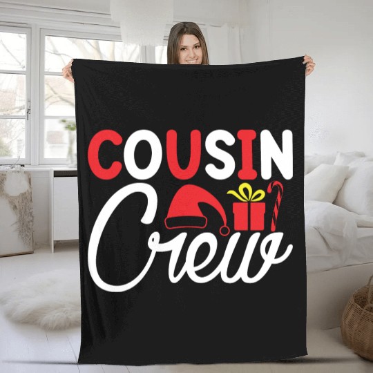 Cousin Crew, Xmas Design, Christmas Gifts Fleece Blankets