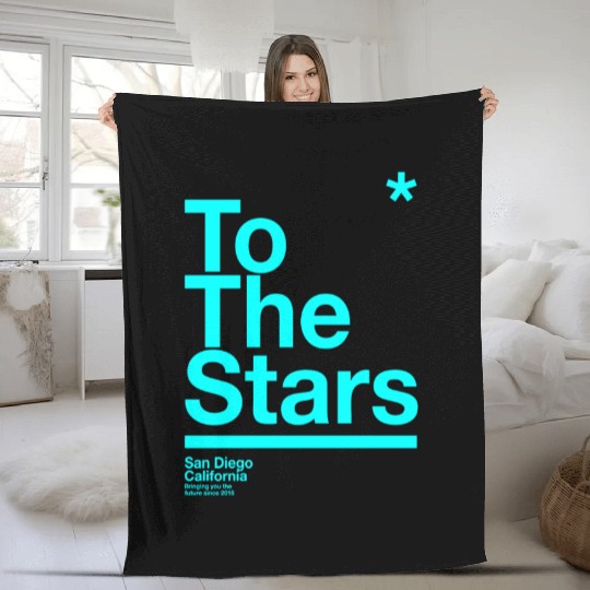 To The Stars Light Blue Fleece Blankets