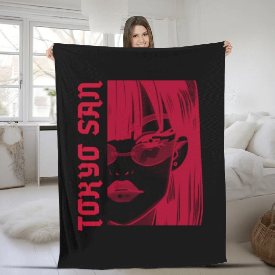 Japanese Street Aesthetic Tokyo Anime Fleece Blankets