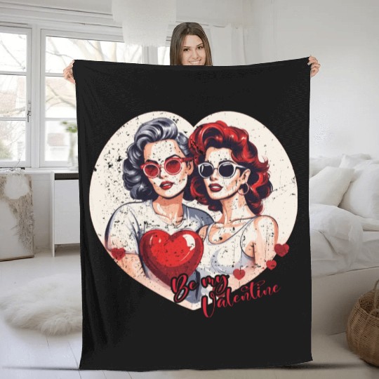 Valentines Day Outfit For Her And Her in love Fleece Blankets