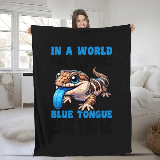 Lizard Collector Reptile Lover Blue Tongue Skink Fleece Blankets