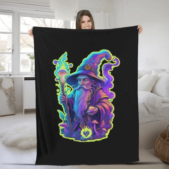 wizard mushrooms Fleece Blankets
