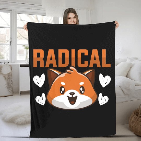 Radical Red Panda Fleece Blankets