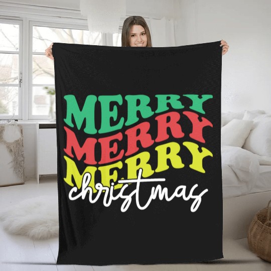 Merry merry merry Christmas, Xmas Design Fleece Blankets