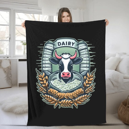 Dairy cow Fleece Blankets