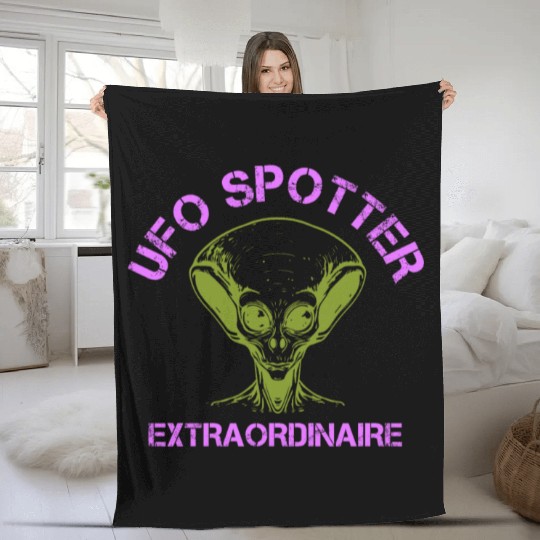 Alien, Aliens, UFO, UAP, Space Unknown Flight Fleece Blankets