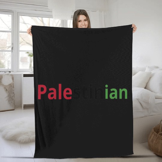 Free Palestine, red black and green, watermelon Fleece Blankets