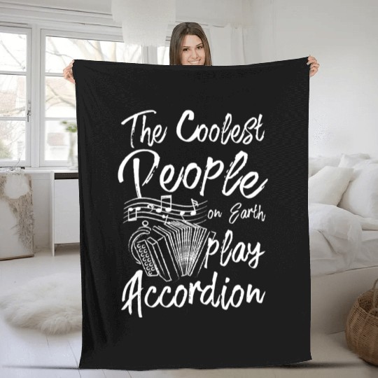 The coolest people on earth play accordion Fleece Blankets