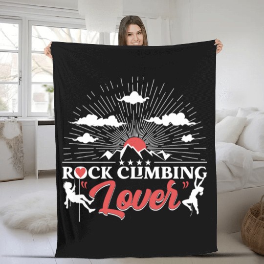 Rock Climbing Lover Fleece Blankets