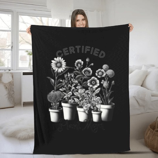 Certified Plant Mom Fleece Blankets